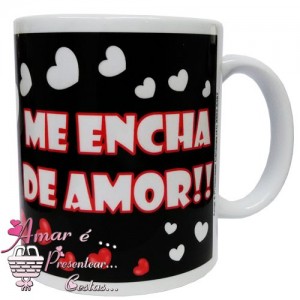 Caneca Me Encha de Amor Preta